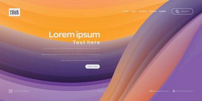 Landing page, Web header background with colorful line wave vector