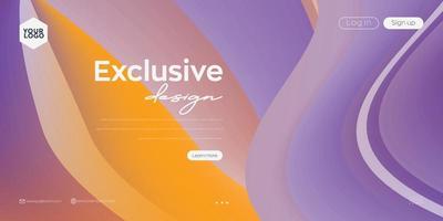 Landing page, Web header background with colorful line wave vector