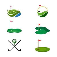 Ilustración de vector de plantilla de logotipo de golf