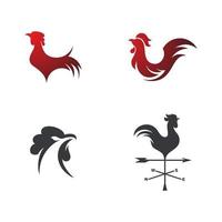 Silhouette of the rooster vector icon