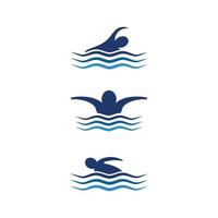 Ilustración de diseño de icono de vector de deporte de natación