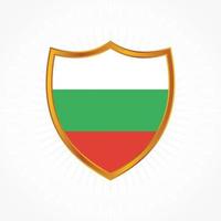 Bulgaria flag vector with shield frame