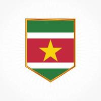 Suriname  flag vector with shield frame