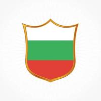 Bulgaria flag vector with shield frame