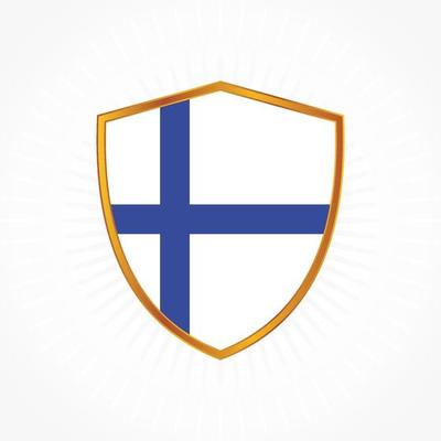 Finland flag vector with shield frame