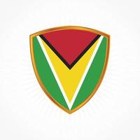 Guyana flag vector with shield frame