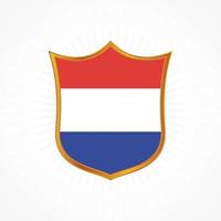 Netherlands flag vector with shield frame