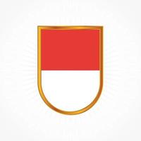 Indonesia or Monaco flag vector with shield frame