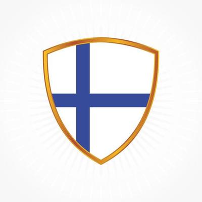 Finland flag vector with shield frame