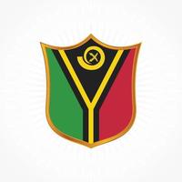 Vanuatu flag vector with shield frame