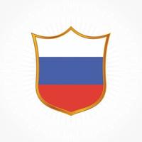 Russia flag vector with shield frame