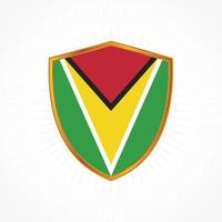 Guyana flag vector with shield frame