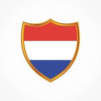 Netherlands flag vector with shield frame