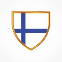 Finland flag vector with shield frame