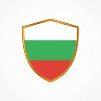 Bulgaria flag vector with shield frame