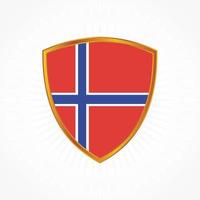 vector de bandera de noruega con marco de escudo