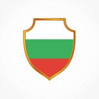 Bulgaria flag vector with shield frame