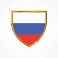 Russia flag vector with shield frame