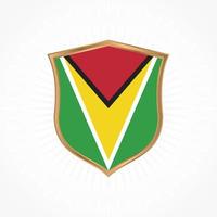 Guyana flag vector with shield frame