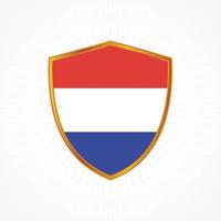 Netherlands flag vector with shield frame