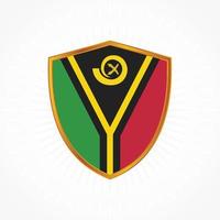 Vanuatu flag vector with shield frame