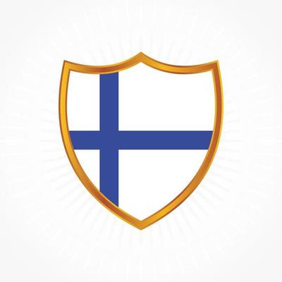 Finland flag vector with shield frame