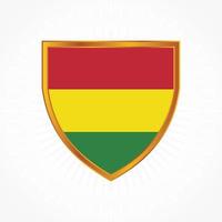 Bolivia flag vector with shield frame