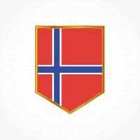 vector de bandera de noruega con marco de escudo