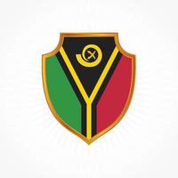 Vanuatu flag vector with shield frame