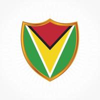 Guyana flag vector with shield frame