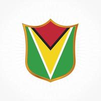 Guyana flag vector with shield frame