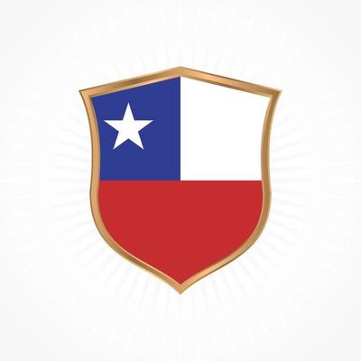 Chile flag vector with shield frame