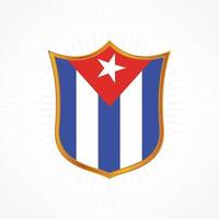 Cuba flag vector with shield frame