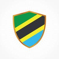 Tanzania flag vector with shield frame