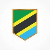 vector de bandera de tanzania con marco de escudo