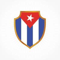 Cuba flag vector with shield frame