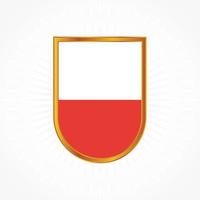 vector de bandera de polonia con marco de escudo