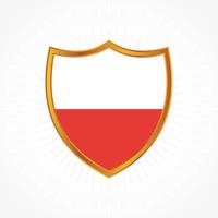 Poland flag vector with shield frame