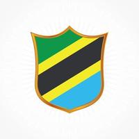 vector de bandera de tanzania con marco de escudo