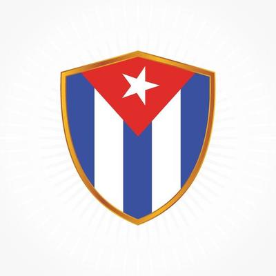 Cuba flag vector with shield frame