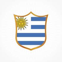 Uruguay flag vector with shield frame