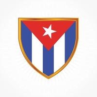 Cuba flag vector with shield frame