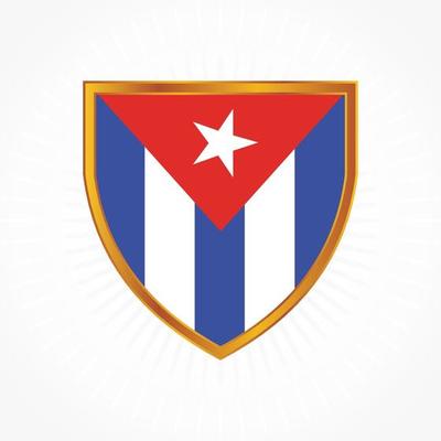 Cuba flag vector with shield frame