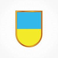 Ukraine flag vector with shield frame