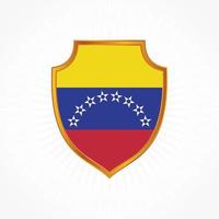 vector de bandera de venezuela con marco de escudo