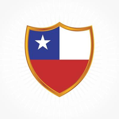 Chile flag vector with shield frame