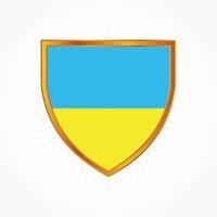 Ukraine flag vector with shield frame