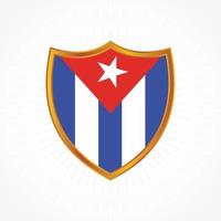 Cuba flag vector with shield frame