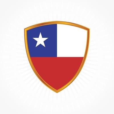 Chile flag vector with shield frame