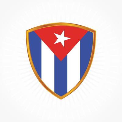 Cuba flag vector with shield frame